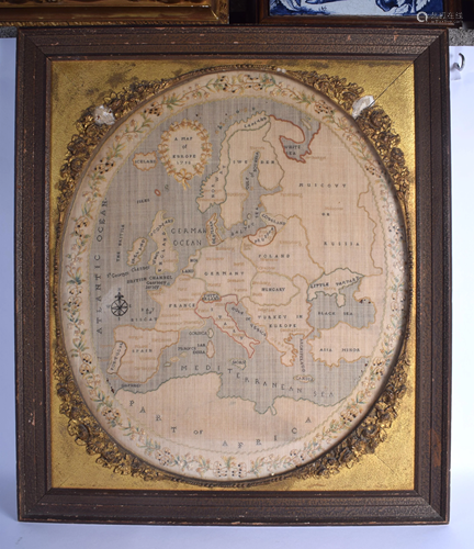 A RARE 18TH CENTURY FRAMED MAP OF EUROPE SA…