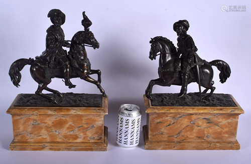 A GOOD PAIR OF 19TH CENTURY EUROPEAN BRONZ…