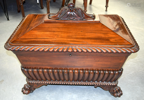 A FINE EARLY 19TH CENTURY MAHOGANY WINE…