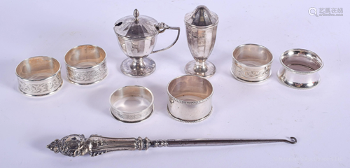 ASSORTED SILVER WARES. 205 grams. (qty)