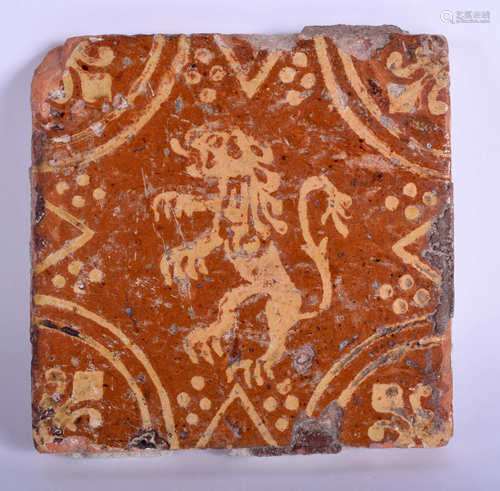 A 16TH/17TH CENTURY EUROPEAN POTTERY SQUARE…