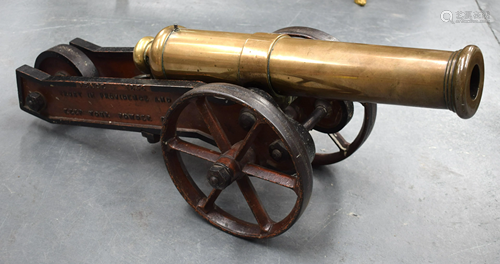 AN ANTIQUE BRONZE CANNON. 84 cm x 36 cm, …