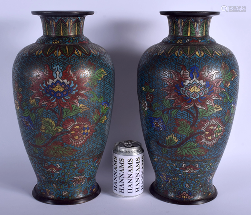 A LARGE PAIR OF 19TH CENTURY CHINESE CLOISON…