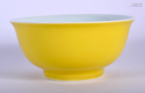 A CHINESE YELLOW GROUND PORCELAIN BOWL …