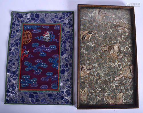 A 19TH CENTURY CHINESE FRAMED SILK WORK…