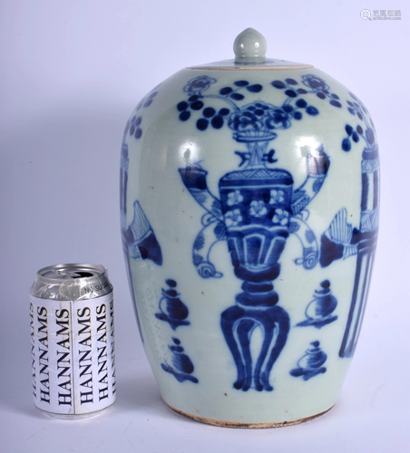 A LARGE 19TH CENTURY CHINESE BLUE AN…