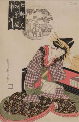 Japanese Woodblock Print by Kikugawa Eizan (1787-1867)