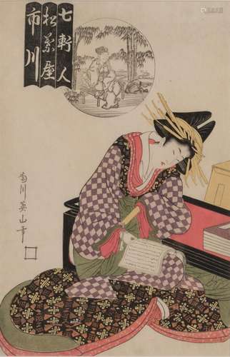 Japanese Woodblock Print by Kikugawa Eizan (1787-1867)