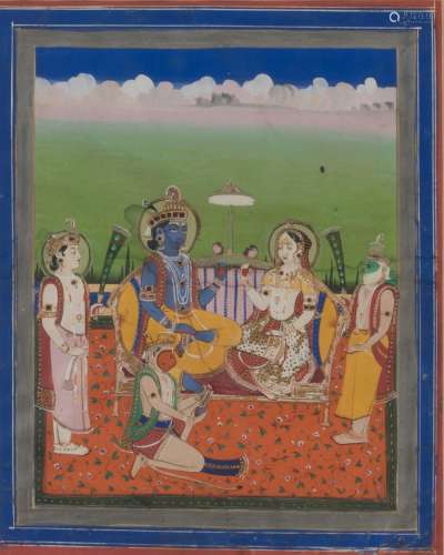Indian Gouache on Paper Miniature Painting