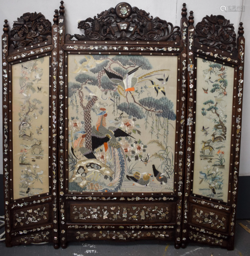 A LATE 19TH CENTURY CHINESE SILK WORK EMBROI…