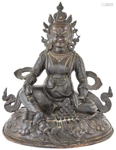 A Large Tibetan Seated Bronze Figure of Jambhala