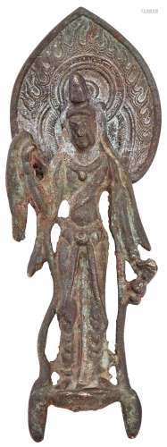 A Cast Bronze Votive Figure of Guanyin