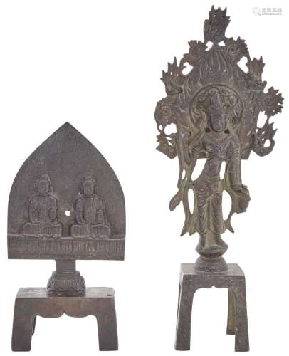 Two Chinese Cast Bronze Votive Figures