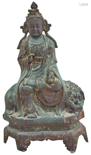 A Chinese Cast Bronze Figure of Guanyin