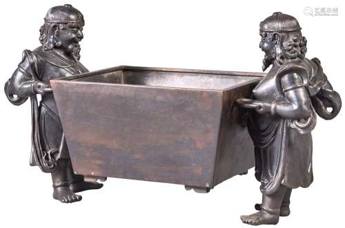 A Large Chinese Bronze 'Foreigners' Censer