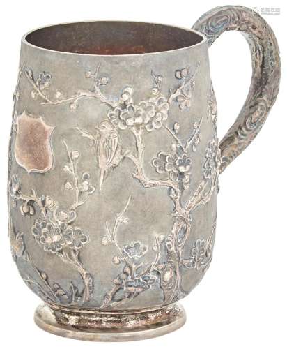 A Chinese Export Silver Tankard