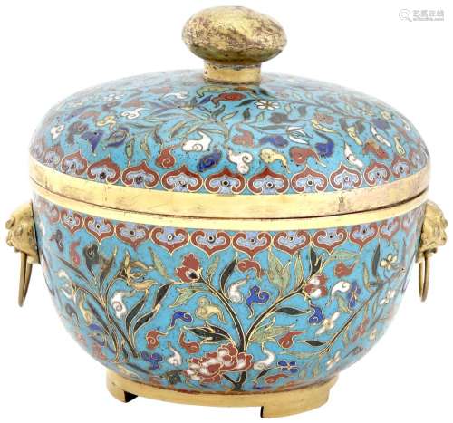 A Chinese Cloisonné Enamel Round Box and Cover
