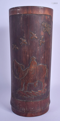 A 19TH CENTURY CHINESE CARVED BAMBOO …