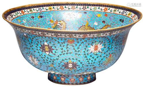 A Large Chinese Cloisonné Enamel Bowl