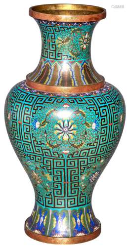 A Large Chinese Cloisonné Enamel Vase