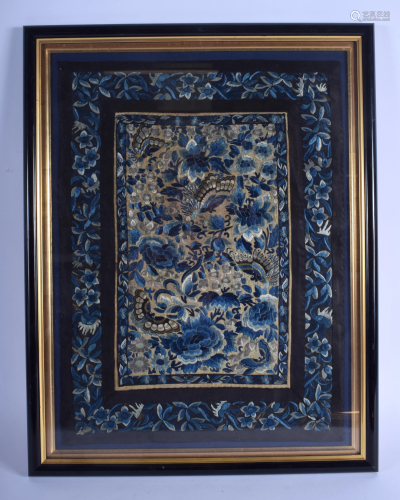 A LATE 19TH CENTURY CHINESE BLACK SILKWORK E…