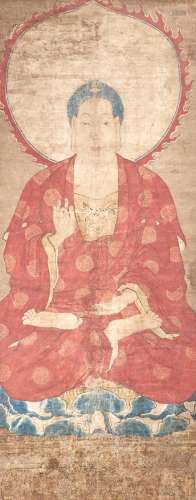 A Rare and Early Chinese School Painting of Buddha Shakyamuni