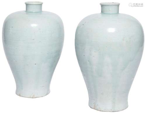 Two Exceptionally Rare Chinese Glazed Qingbai Ware Vases