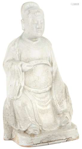 A Chinese White Glazed Porcelain Figure of a Dignitary