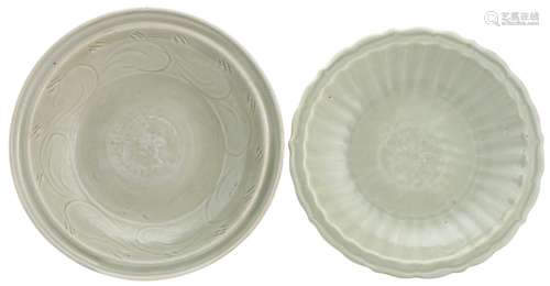 Two Chinese Longquan Glazed Dishes