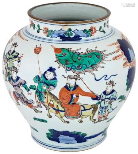 A Chinese Wucai Porcelain Jar