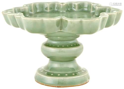 An Unusual Chinese Celadon Glazed Footed Tray