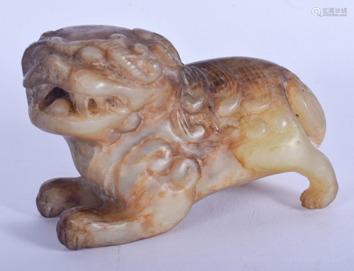 A CHINESE QING DYNASTY CARVED MUTTON J…
