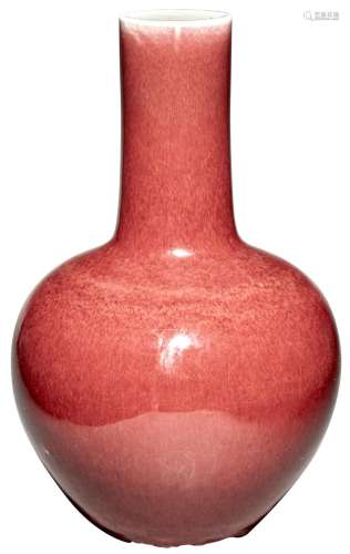 A Chinese Oxblood Glazed Porcelain Bottle Vase