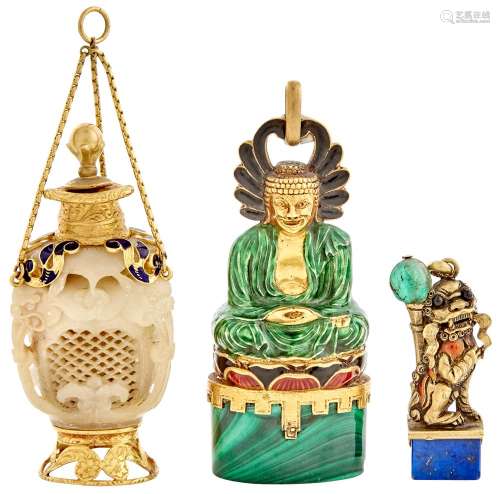 Three Miniature Chinese-Style Objets de Vertu
