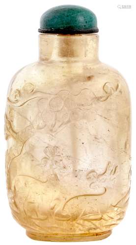 A Chinese Carved Citrine Snuff Bottle