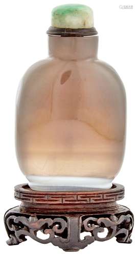 A Chinese Banded Agate Snuff Bottle