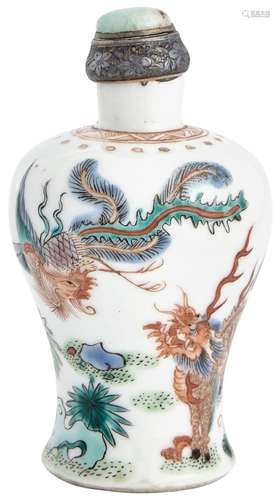 A Large Chinese Enameled Porcelain Snuff Bottle