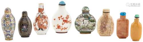 Group of Eight Chinese Snuff Bottles