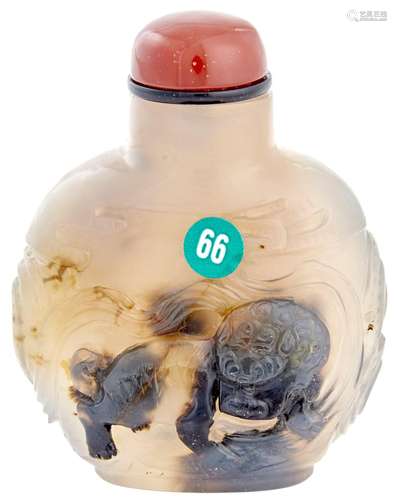 Chinese Shadow Agate Snuff Bottle