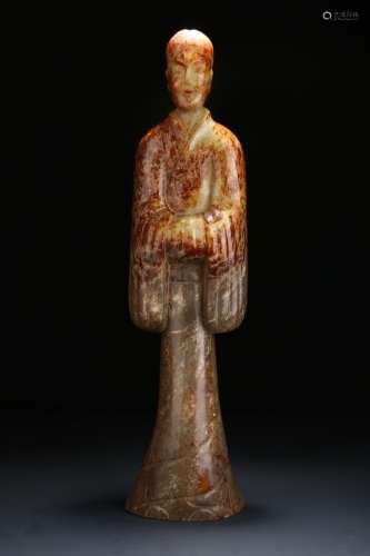 Chinese Gao Gu Jade Figure In Han Dynasty
