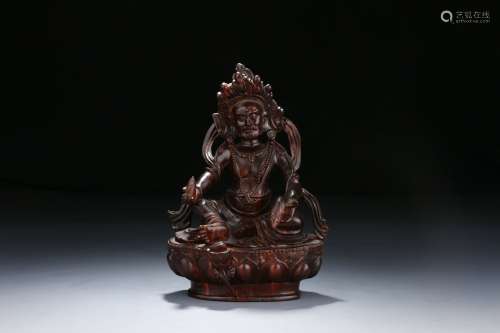 Chinese Qing Dynasty Zitan Rosewood Buddha Ornament