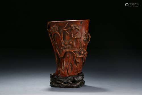 Chinese Qing Dynasty Zitan Rosewood Cup