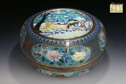 Chinese Qing Dynasty Qianlong Period Cloisonne Cover Box