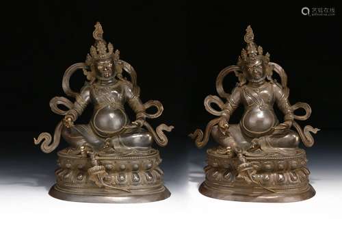 Chinese Pair Of 18Th Century Bronze Buddha Ornament