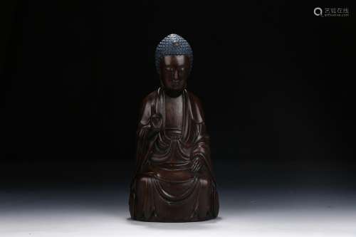 Chinese Old Collections Agalwood Buddha Statue