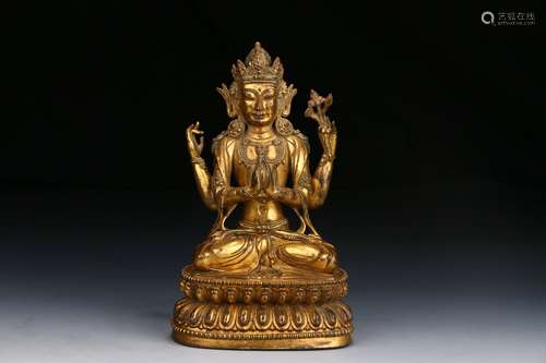 Chinese 18Th Century Four-Armed Bodhisattva Ornament