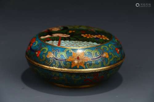 Chinese Qing Dynasty Cloisonne Cover Box