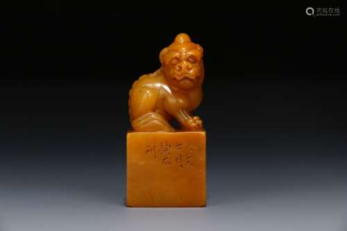 Chinese Old Collections Seal Of Shoushan Tianhuang Jade