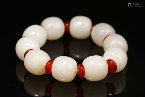 Chinese Old Collections Hetian Jade Bracelet
