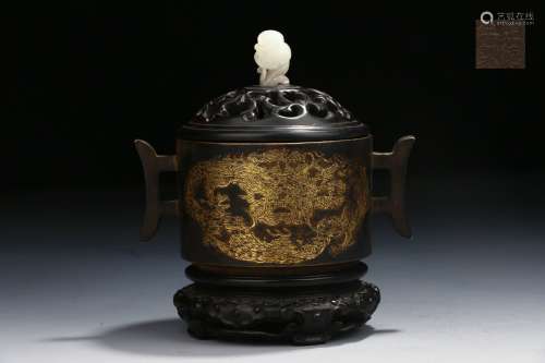 Chinese Ming Dynasty Zhengde Period Binaural Incense Burner